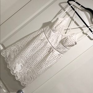 White lace spaghetti strap dress